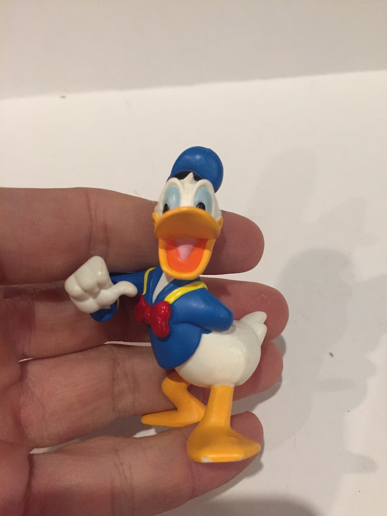 Lot 2 Vintage Disney Donald Duck PVC Figure ToyCake Topper Mickey Mouse