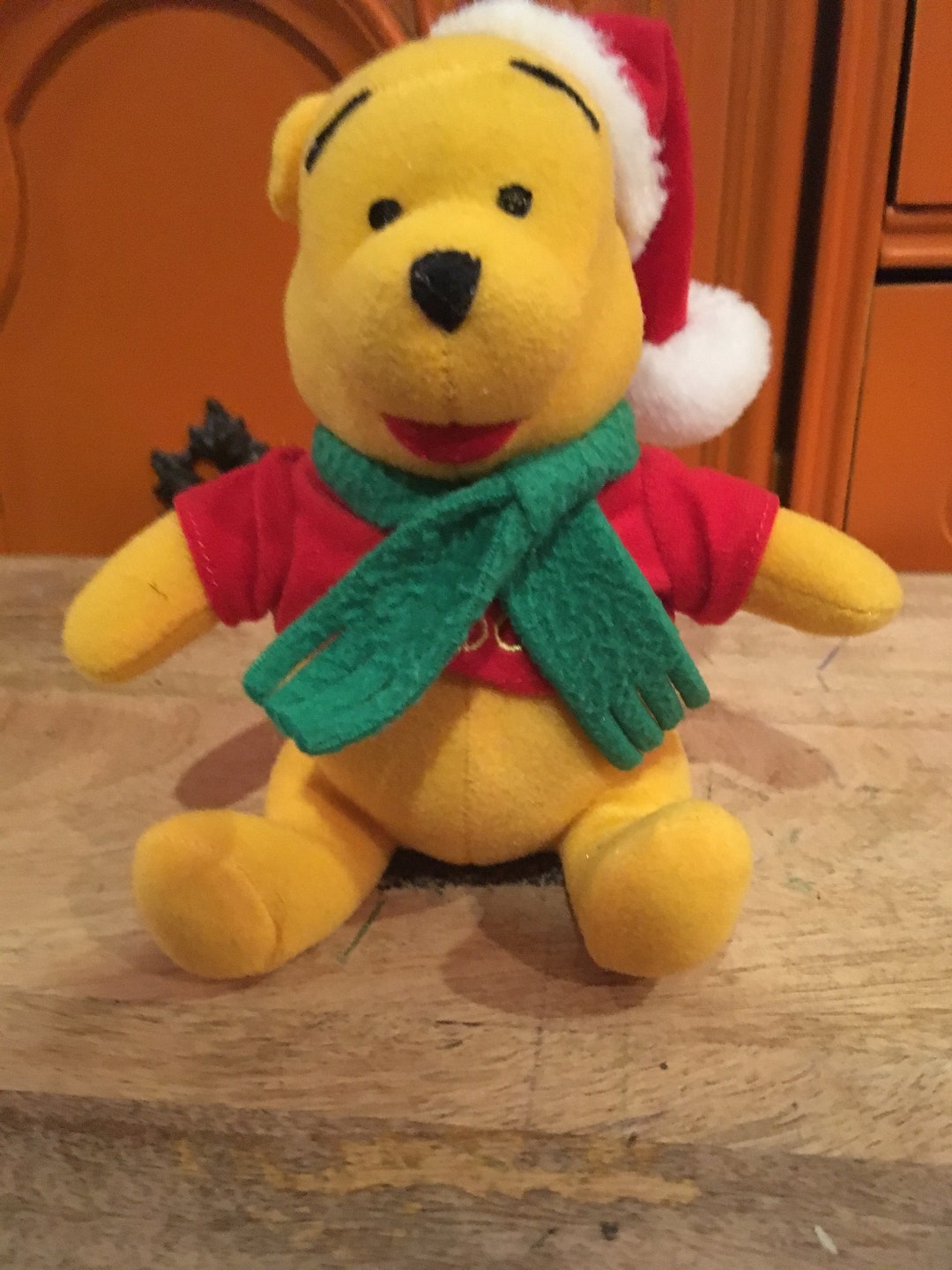 Vintage Winnie the Pooh Christmas Themed Stuffed Animal Etsy