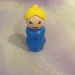 Vintage Fisher Price Little People Figure 1960&#39;s 70&#39;s Fisher Price Blonde School Teacher Blue Dress, School Teacher Little People Lot 5