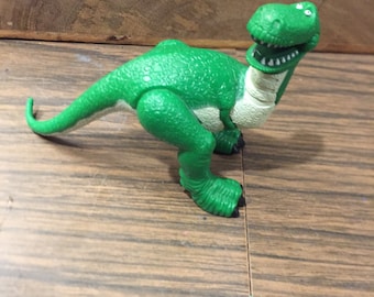 Stara figurka z PVC z filmu Disney Pixar Toy Story – dinozaur REX – rzadka figurka na tort Toy Story z lat 90., partia 4