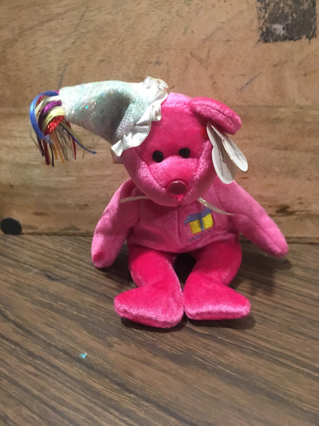 Vintage Ty Beanie Babies January Themed Pink Bear Vintage Bear