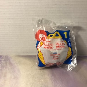 Vintage Disney Mulan McDonalds Toy - LING Spinning Toy Cake Topper Rare Vintage Toy! Fun Vintage Toy! NEW
