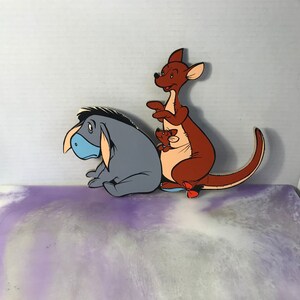 Ornamento de parede vintage Walt Disney Winnie the Pooh - Kanga e Bisonho Grosso Vintage Ornamento de papelão Arte de parede