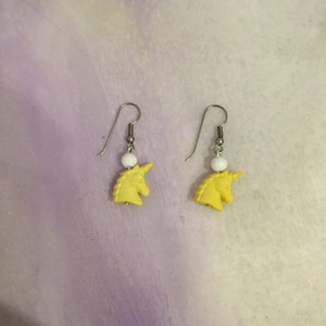 Vintage 1980&#39;s - Unicorn Themed Earrings - Vintage 80&#39;s Costume Bling - Fun 1980&#39;s Nostalgia