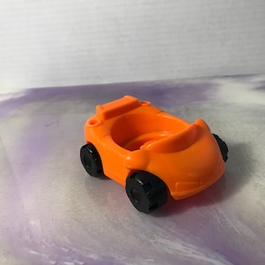 Vintage 1990s Fisher Price Little People Chubby Figure Vehicle - Orange Sports Car , 90&#39;s Little People Accessory