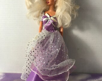 Vintage Barbie Figure Mattel Themed Blonde Barbie Purple Dress Doll Figure Loose Condition Vintage Barbie Nostalgia 1970 s Mold Etsy UK