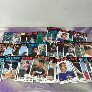 Vintage 1980s Trading Card Mixed Lot - Random Card Lot of Baseball, Sports Cards