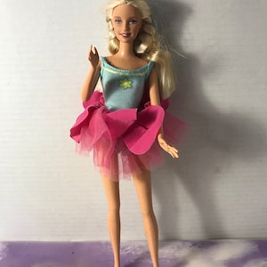 Vintage Barbie Figure Mattel Themed Blonde Barbie Pink and Blue Dress Doll / Figure Loose Condition - Vintage Barbie Nostalgia 1990&#39;s Mold