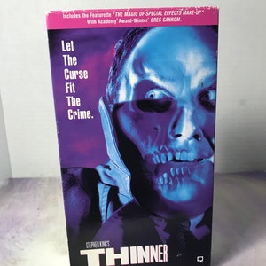 Vintage Stephen King&#39;s THINNER VHS Movie Tape Video 1990&#39;s  Release Horror Stephen King.