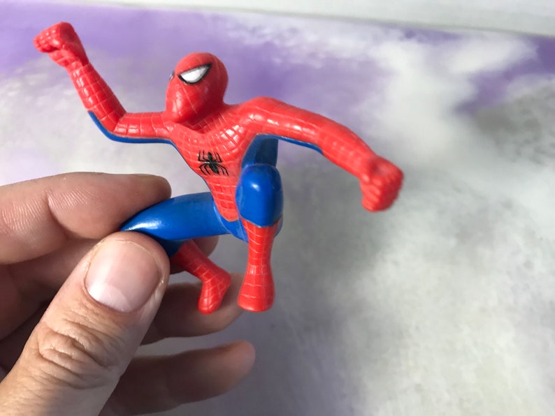 Vintage 90's Spiderman Action Figure Cake Topper Rare Vintage Toy! Marvel Comics figure! image 2
