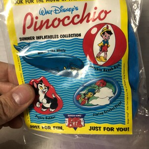 Vintage 1990's Disney Pinocchio Inflatable Happy Meal Toy Jiminy ...