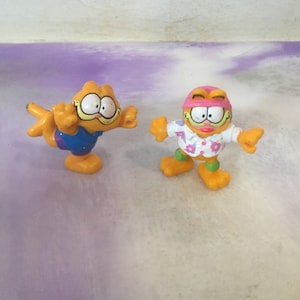 Vintage 1980&#39;s Garfield PVC Figure Garfield Lot MCDONALD&#39;S Vintage Happy Meal Toy Rare Nostalgia