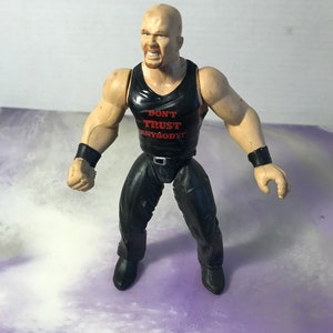 Vintage 90&#39;s WWE Loose Stone Cold Steve Austin  -Action Wrestling Figure Jakks Titan Tron Live