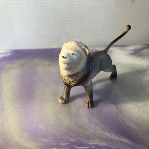 Vintage Animal Toy Rubber Large Male Lion - Rare Vintage Plastic 1980&#39;s Animal / Figure