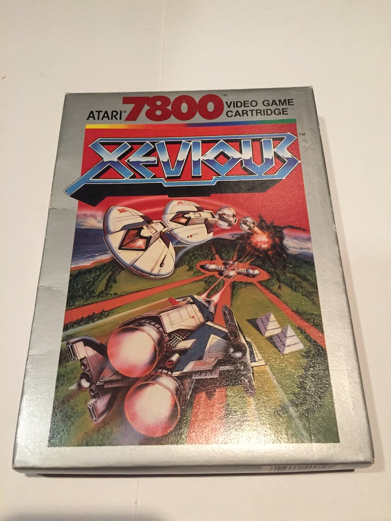 Complete in Original Box Rare Vintage Video Game Collectible Vintage 1980s Atari 7800 Video Game System XEVIOUS
