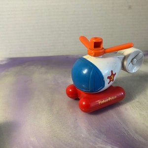 Vintage Fisher Price 90s Helicopter (missing wing)  , City Playset, Fisher Price Copter Toy