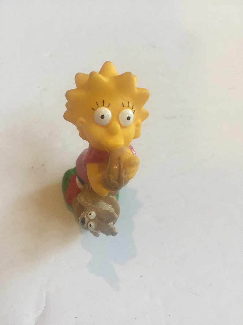 Rare Vintage Simpsons Nostalgia Vintage Simpsons Lisa with Saxophone PVC Figure Cake Topper