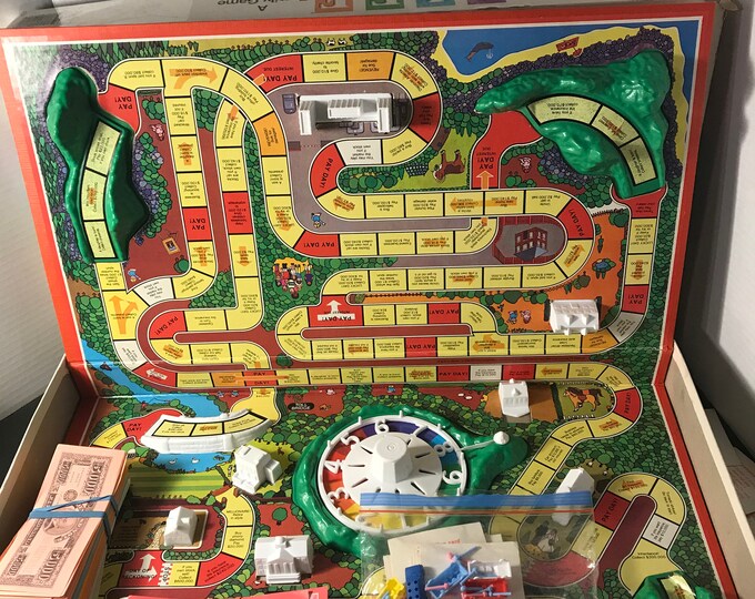 Vintage Milton Bradley the Game of Life Board Game ART LINKLETTER