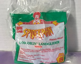 Brand new Vintage Spider-Man the Animated Series Mcdonalds Happy Meal Toy - Spiderman Hobgoblin Landglider Figure Toy / Cake Topper 1995