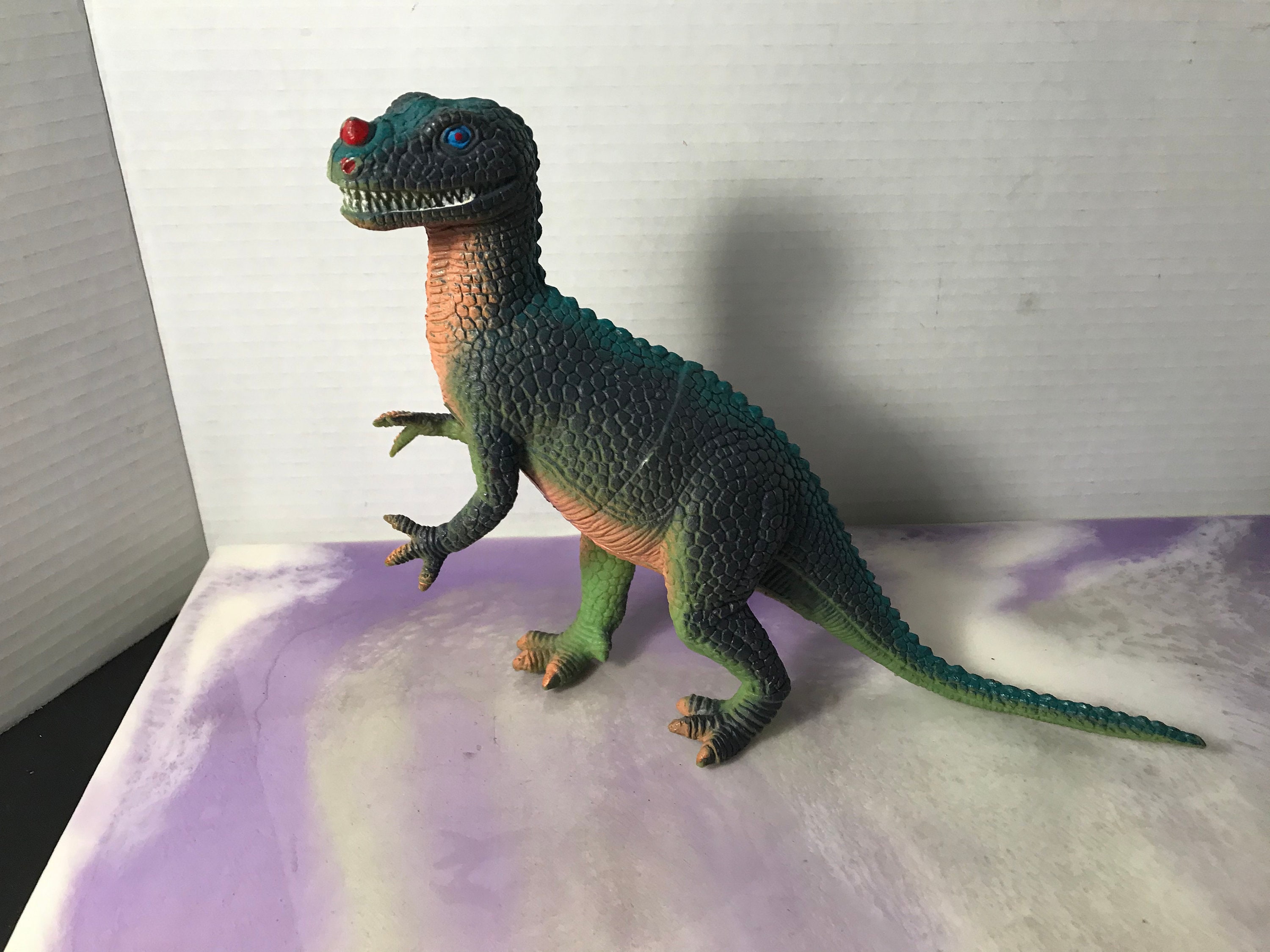 Vintage 1980s Green Ceratosaurus - Made in China Dinosaur Figure