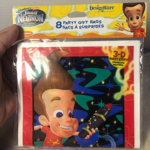 Vintage  Jimmy Neutron Boy Genius Party Gift Bags pack of 8 - Birthday Party Prizes ! Jimmy!- Vintage Viacom 90&#39;s Nostalgia