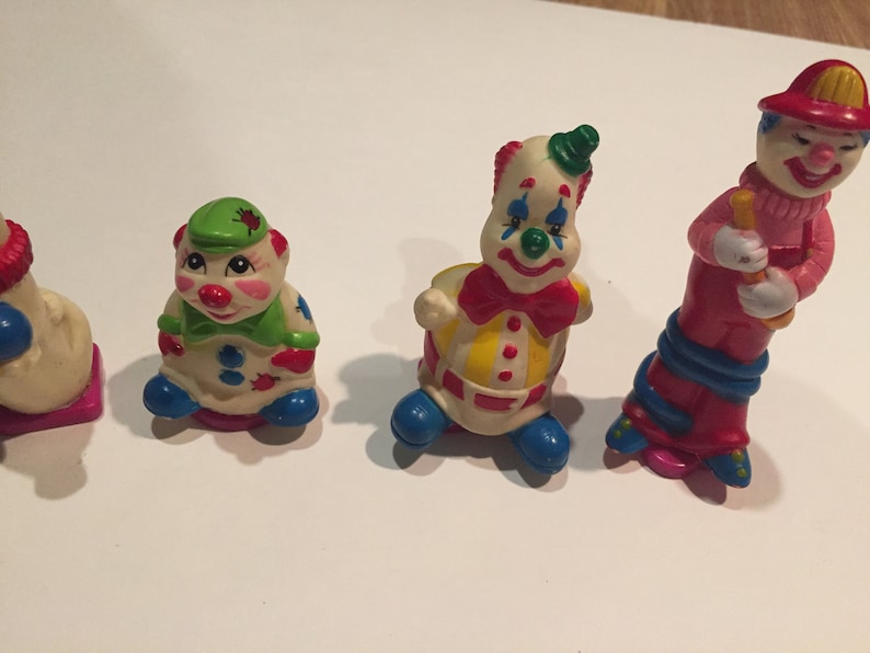 Vintage Clowns Lot of 5 Cake Topper 1991 Figure ToyCake Topper