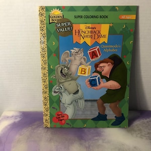 Vintage Disney - Hunchback of Notre Dame Quasimodos Alphabet Colouring Book - Disney  Nostalgia Book