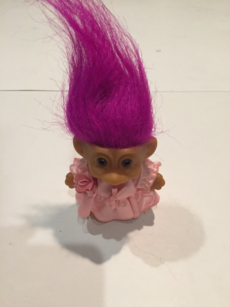 Vintage 1990s Extra Large Doll 17 Inches The Russ Troll Collection Purple Hair