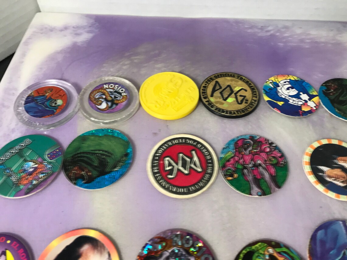 Lot of 31 Vintage Pogs Mixed Lot Themed Vintage 90's Etsy