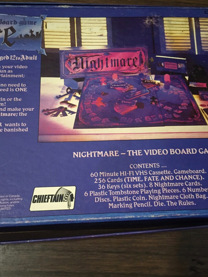 Vintage Rare Fun NIGHTMARE VHS Video Board Game Complete Etsy