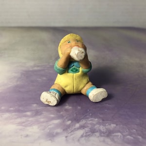 Vintage  Cabbage Patch Girl PVC Figure Baby with Bottle Rare Vintage Figure - Cake Topper - 80&#39;s Nostalgia