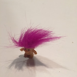 Russ Troll Mini Troll Lila Haare Vintage - Seltene 90&#39;s Treasure Trolls Nostalgie Lot 2