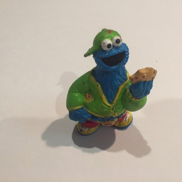 Vintage Sesame Street Cookie Monster Figure PVC Cookie Monster Cake Topper Rare Vintage Toy! Sesame Street figure! Lot 2