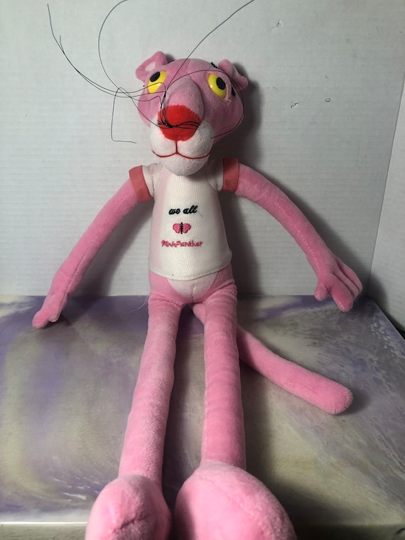 Vintage Pink Panther Plush Stuffed Animal Super Cool Pink Panther