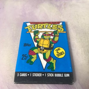 Vintage - NUEVO - 1990 TMNT Serie 2 - Adolescente Mutant Ninja Tortugas Intercambiar Tarjetas Pack - Impresionante 80s / 90s Nostalgia!