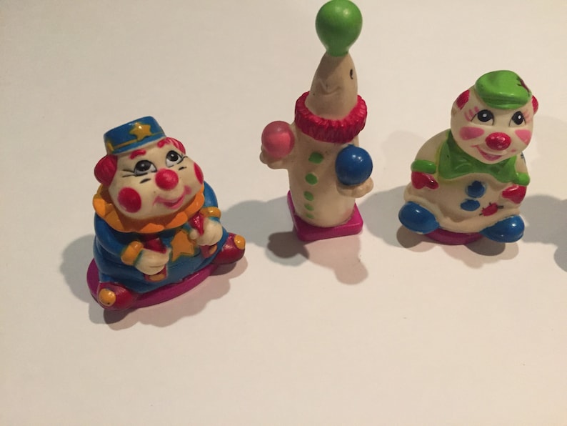 Vintage Clowns Lot of 5 Cake Topper 1991 Figure ToyCake Topper