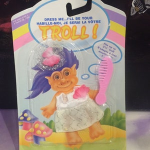 Vintage Troll Doll Outfit - New in Package - 90&#39;s Troll Doll Wardrobe - Shillman Fits Up to 3.5&quot; Dolls