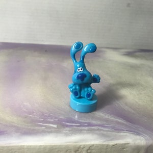 Vintage BLUES CLUES Blue Figurine Stamper Paw Print Figurine Toy Nick Jr - Rare Nostalgia