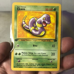 Vintage Pokemon Trading Card Game Team Rocket - Ekans 1st Edition 56/82 Non -HOLO / Pokemon WOTC - Usato Giocato Con