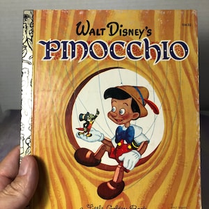 Vintage Little Golden Book - Pinocchio  Hardcover Children&#39;s Book - Rare Vintage