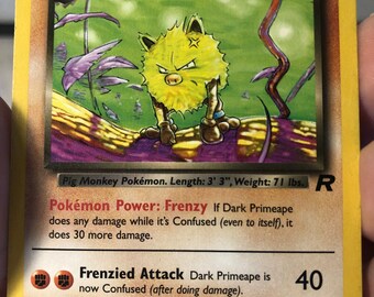 Vintage Pokemon Trading Card Game 1999 Dark Primeape 43/82 | Team Rocket Returns | Rare NON-HOLO |Pokemon WOTC - Used Played With Vintage Pokemon Trading Card Game 1999 Dark Primeape 43/82 | Team Rocket Returns | Rare NON-HOLO |Pokemon WOTC - Used Played With