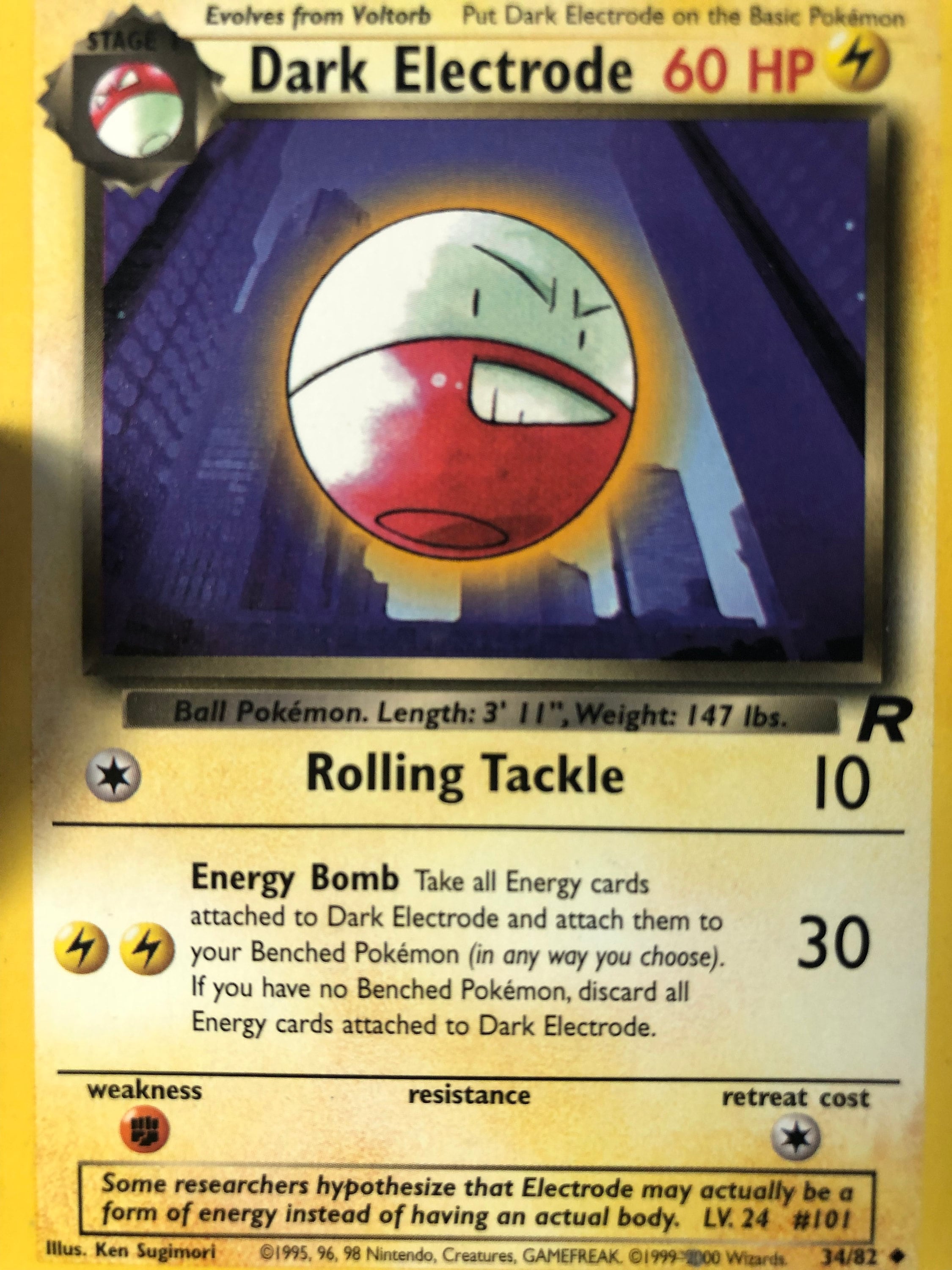 Vintage Pokemon Trading Card Game 1999 Dark Electrode 34/82 | Team Rocket Returns | Rare NON-HOLO |pokemon WOTC - Used Played With - Etsy Vintage Pokemon Trading Card Game 1999 Dark Electrode 34/82 | Team Rocket Returns | Rare NON-HOLO |pokemon WOTC - Used Played With - Etsy