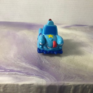 Vintage 1990's Wendy's Cartoons Car-toons Kids Meal Toy 1995 -  Blue Police Car - Super Cute 90's Cartoon Car