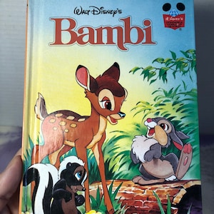 Vintage 1990&#39;s Wonderful World of Reading - Bambi - Hardcover Children&#39;s Book - Grolier