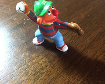 Vintage Applause Sesame Street Ernie Baseball Pitcher Figure PVC Ernie Cake Topper Rare Vintage Toy! Sesame Street figure!