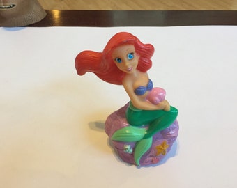Vintage Disney The Little Mermaid Ariel Figure PVC Piggy Bank (No Bottom) Rare Vintage Toy! Fun Vintage Toy!