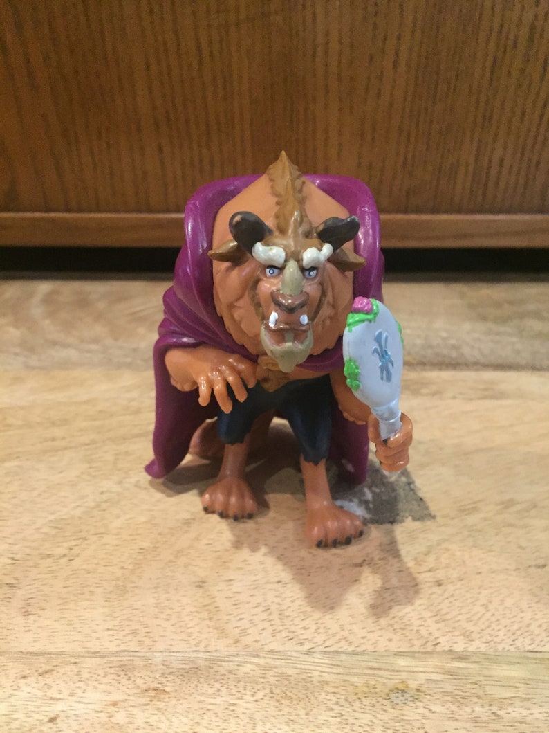 Vintage Disney/'s Beauty and the Beast PVC Figure BEAST Rare PVC Cake Topper Figure 90s Lot 3