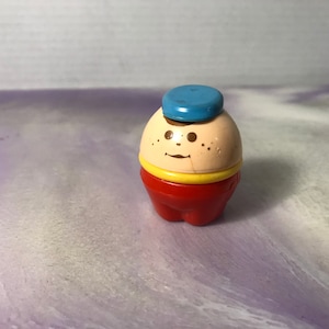 Vintage 1990s Little Tikes Chubby Figure - Blue Hat Red Outfit Boy , 90&#39;s Little Tykes Vintage