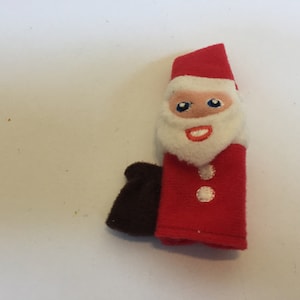 Vintage Finger Puppet! Felt Finger Puppet Santa Claus!  Rare Vintage Finger Puppet