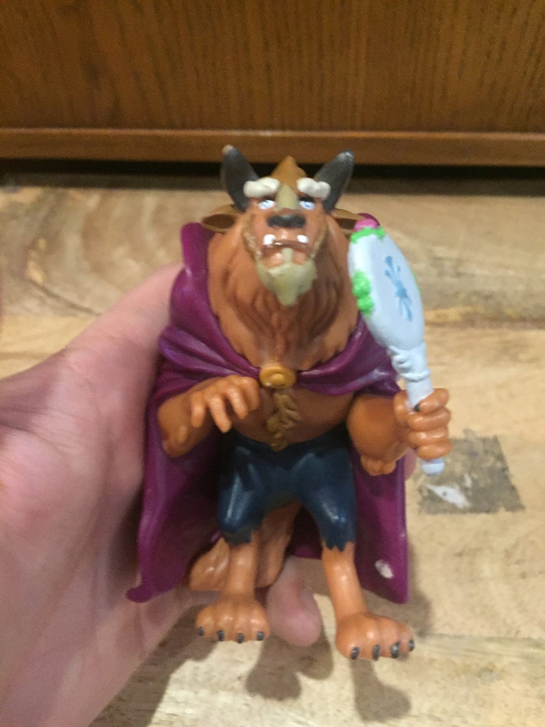 Vintage Disney/'s Beauty and the Beast PVC Figure BEAST Rare PVC Cake Topper Figure 90s Lot 3